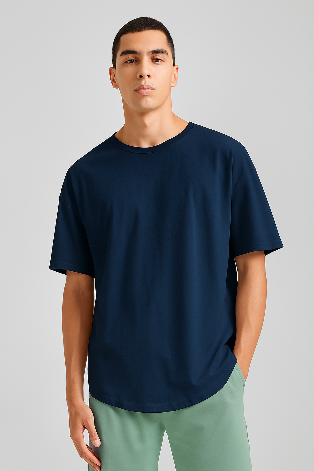 Drop Shoulder T Shirt For Men - Navyblue
