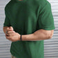 Oversized Waffle Knit Tee For Men - Olive