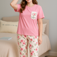 SR-POCKET PRINTED NIGHT SUIT - PINK