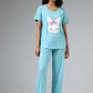 HN-SEA GREEN STAY CUTE PRINTED NIGHT SUIT