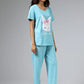 HN-SEA GREEN STAY CUTE PRINTED NIGHT SUIT