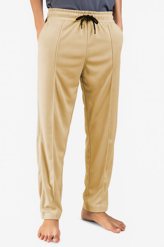 STRAIGHT FIT STRIPE TROUSER-BEIGE