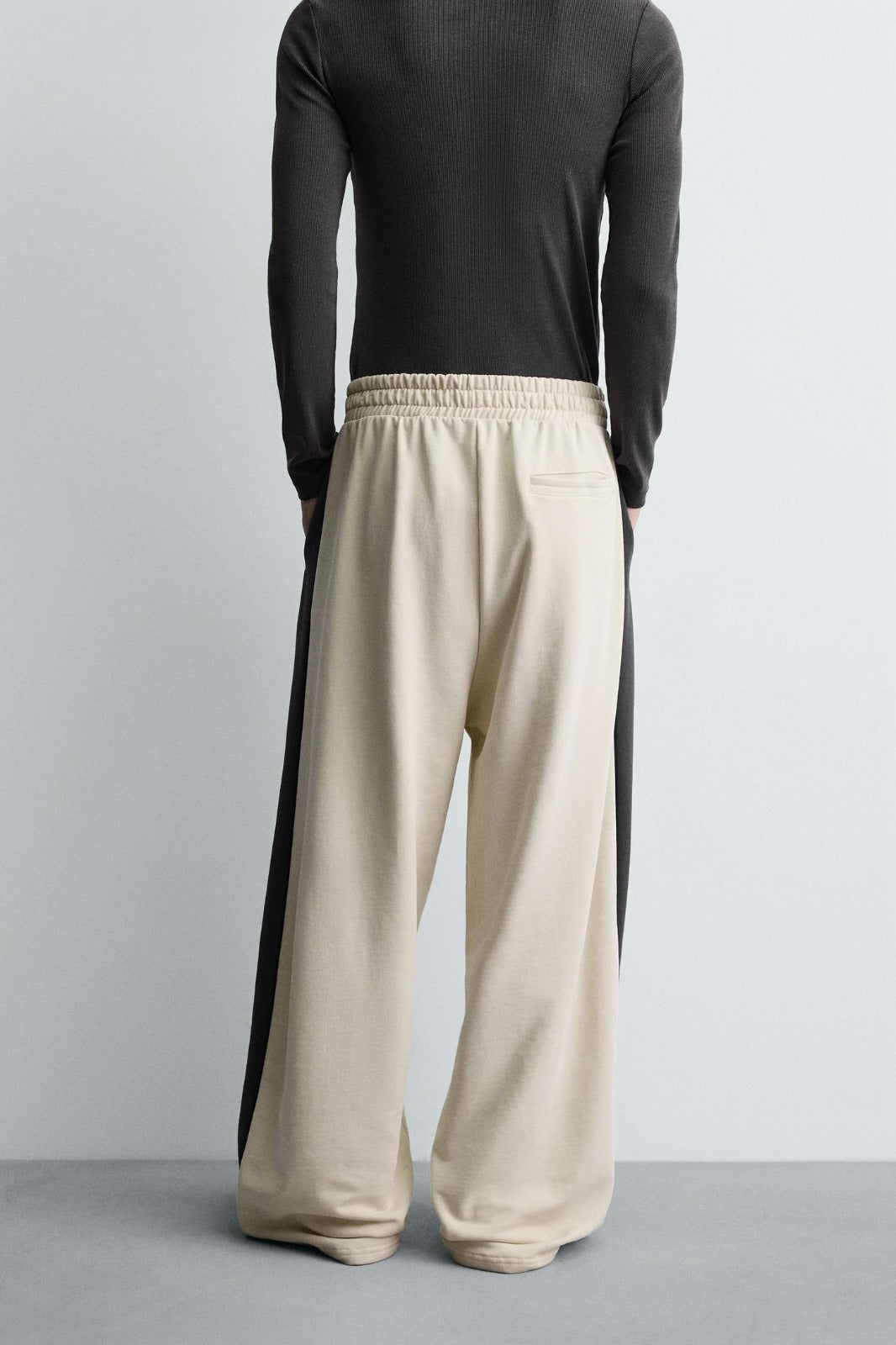 Dual-Tone Wide Leg Trouser