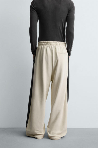 Dual-Tone Wide Leg Trouser