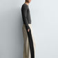 Dual-Tone Wide Leg Trouser
