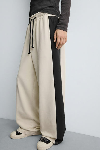 Dual-Tone Wide Leg Trouser