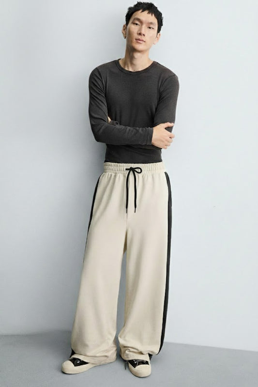 Dual-Tone Wide Leg Trouser