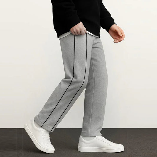 Side Stripe Wide Leg Trouser - Grey