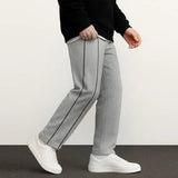 Side Stripe Wide Leg Trouser - Grey