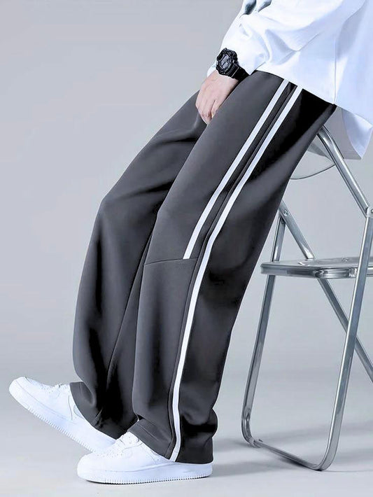 Minimal Stripe  Baggy Trouser - Streel Grey