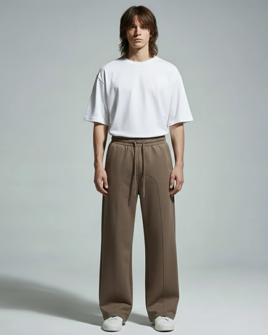 Round Stripe Baggy Trouser - FLEECE -02