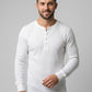 Waffle Knitted Henley Shirt - White (Summer)
