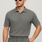 Waffle Knitted Polo - Charcoal