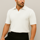 Waffle Knitted Polo - White