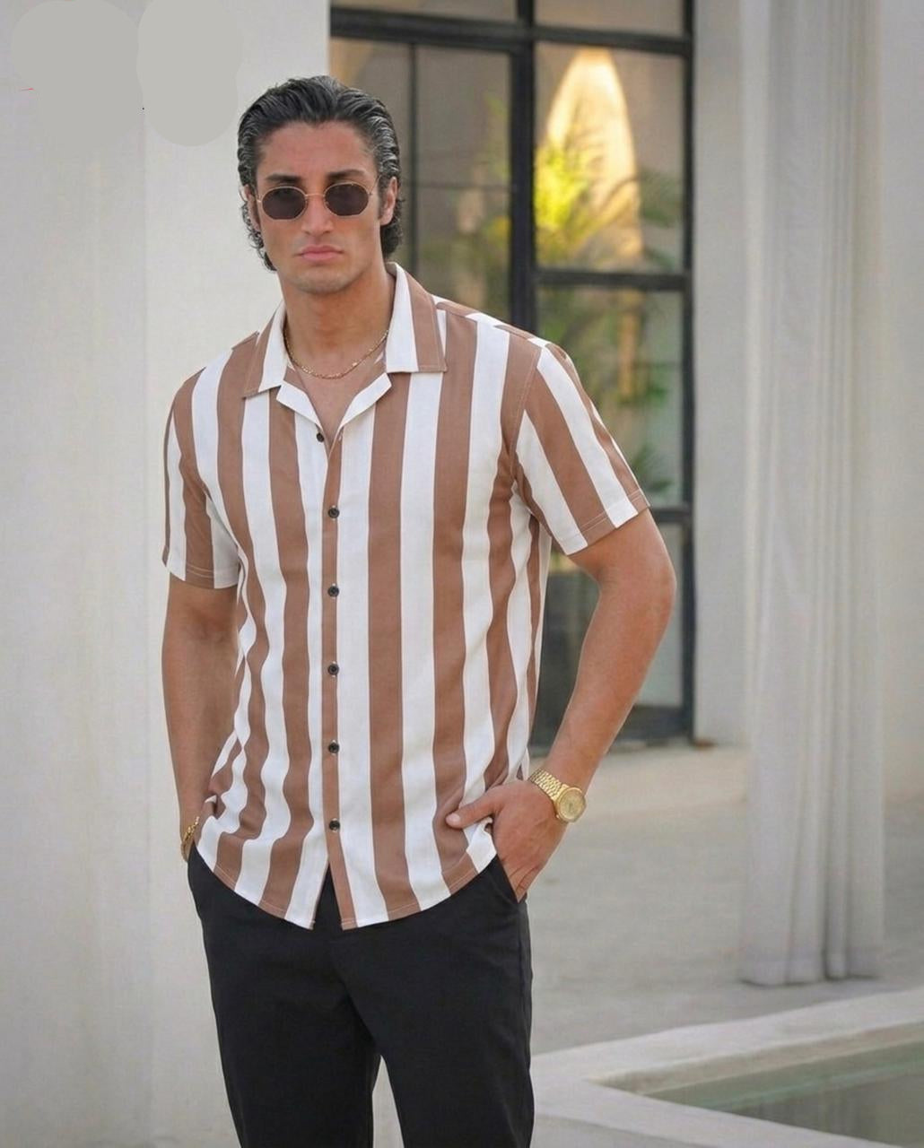 Sharp Lines Shirt - Camel