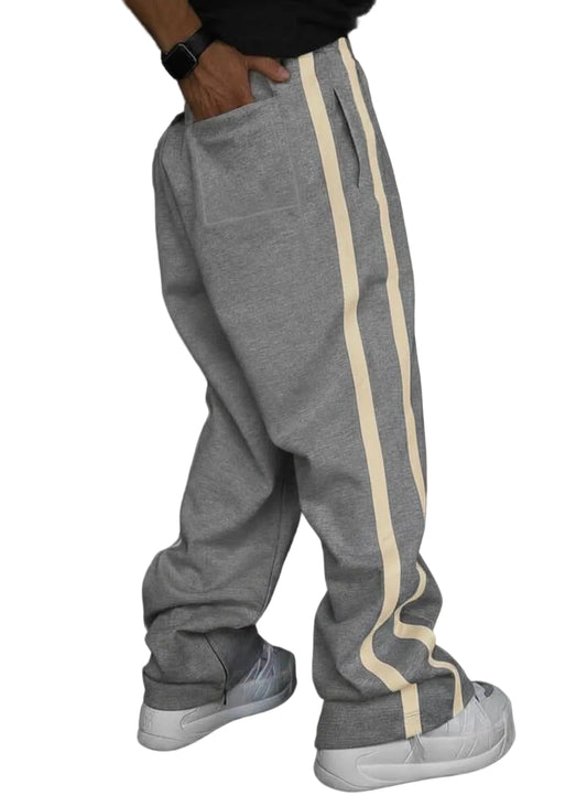 Side Stripe  Baggy Trouser - Grey