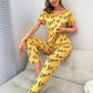 HN-YELLOW LOVE HEART PRINTED NIGHT SUIT