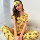 HN-YELLOW LOVE HEART PRINTED NIGHT SUIT