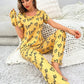HN-YELLOW LOVE HEART PRINTED NIGHT SUIT