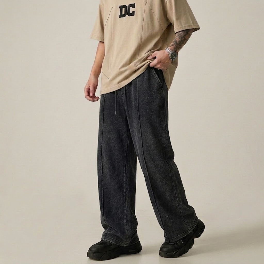 Acid Wash Baggy Trouser