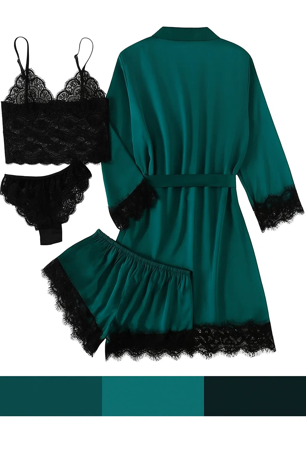 Royal Bridal Silk 4pcs set - Green