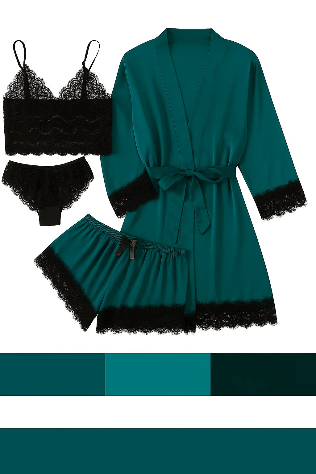 Royal Bridal Silk 4pcs set - Green