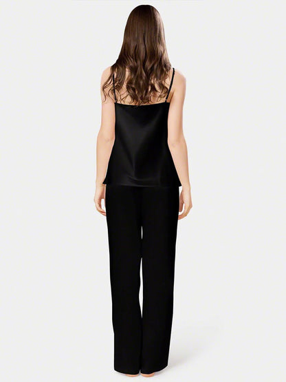 Cami Silk Pj Suit - Black