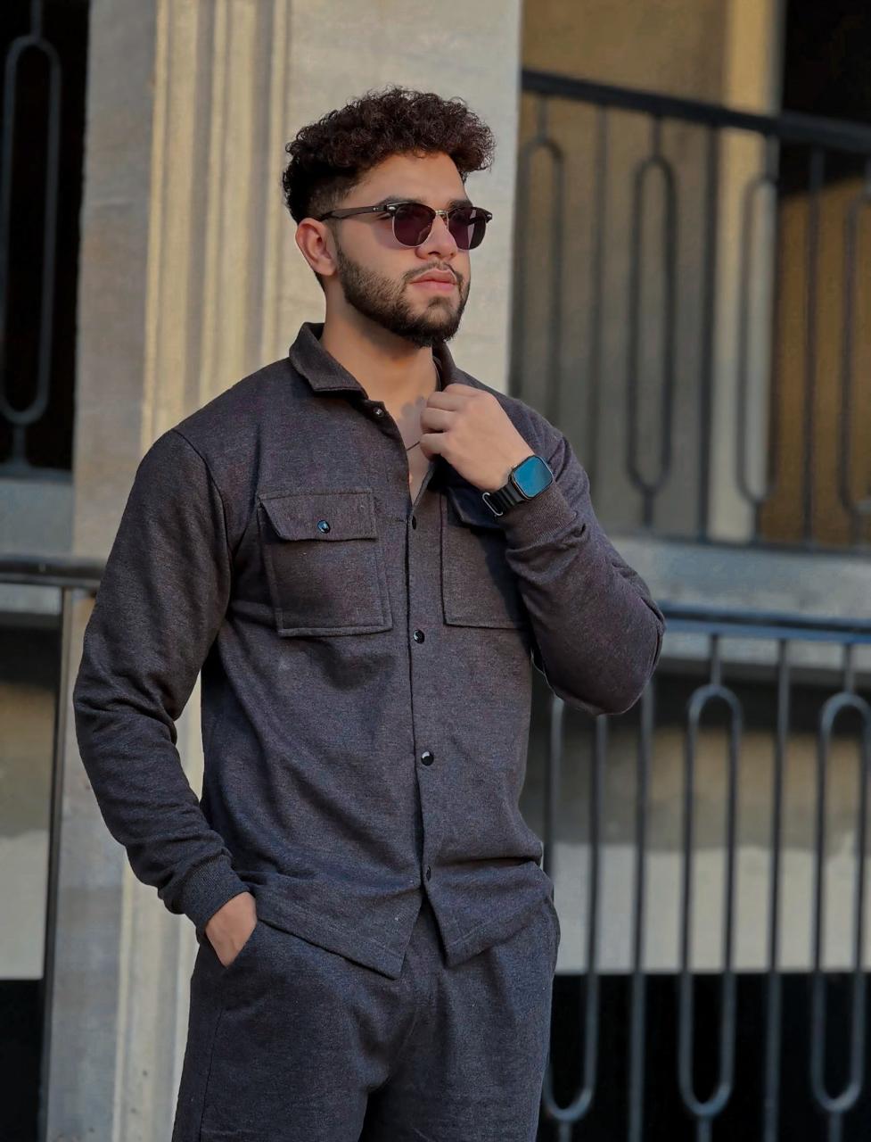Winter Fleece Track Suit - Charcoal