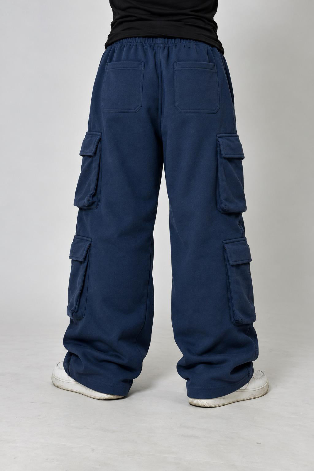 Core Oversized Fleece Cargo Trousers - Deep Navy