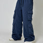 Core Oversized Fleece Cargo Trousers - Deep Navy