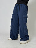 Core Oversized Fleece Cargo Trousers - Deep Navy