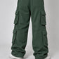 Core Oversized Fleece Cargo Trousers - Forest Green