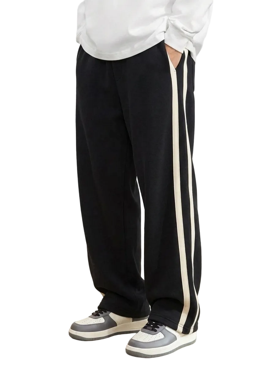 Side Stripe  Baggy Trouser - Black