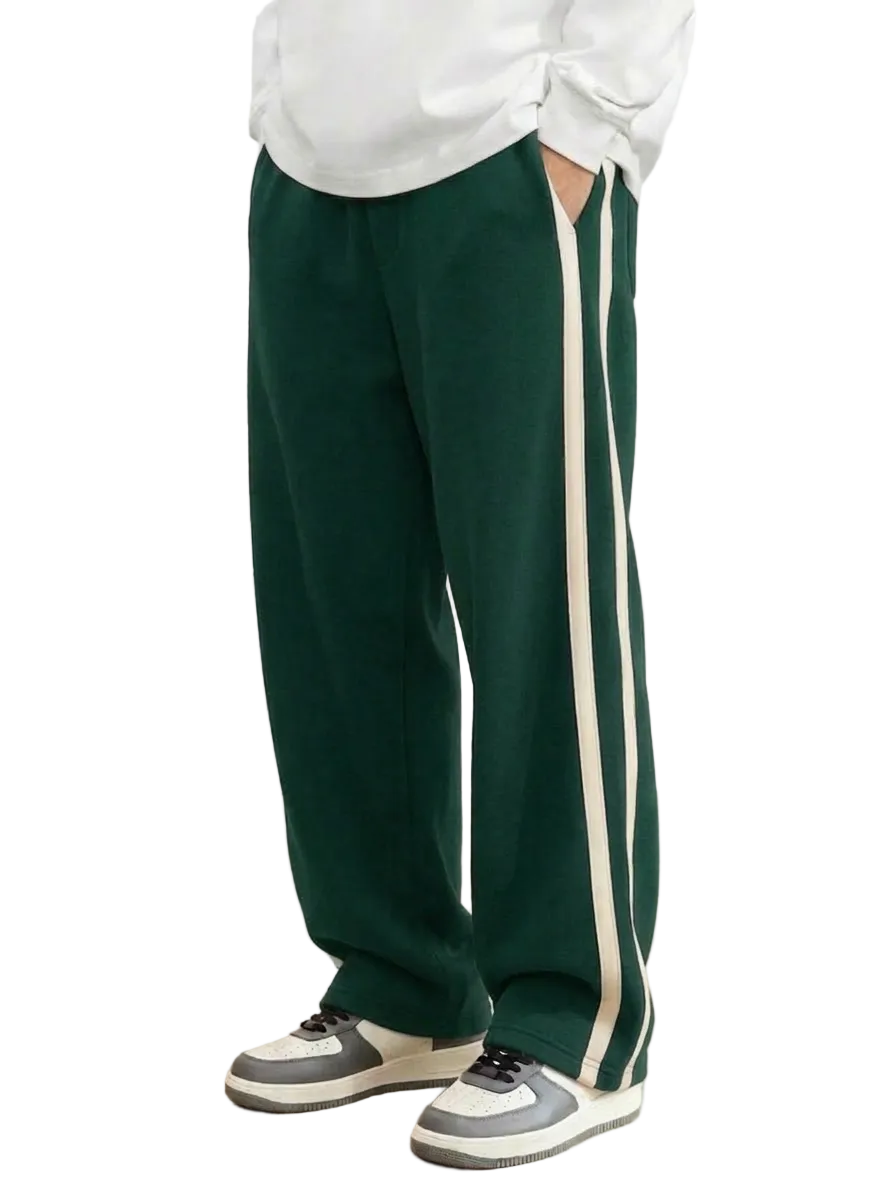 Side Stripe  Baggy Trouser - Emerald Green