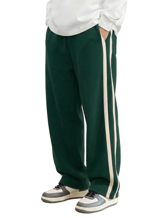 Side Stripe  Baggy Trouser - Emerald Green