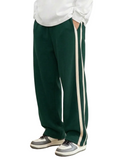 Side Stripe  Baggy Trouser - Emerald Green