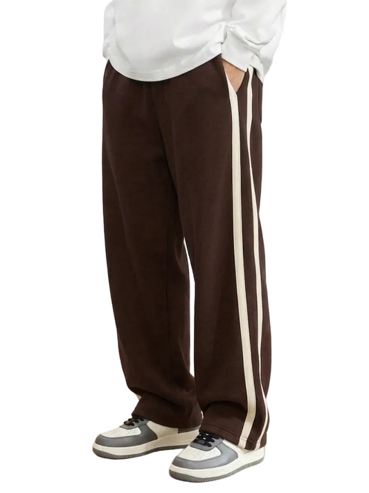 Side Stripe  Baggy Trouser - Mocha