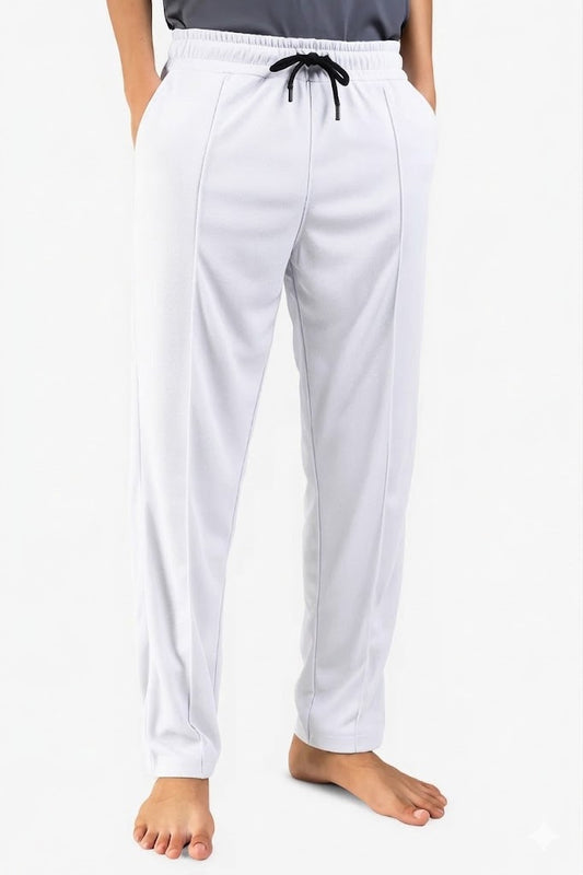 STRAIGHT FIT STRIPE TROUSER - WHITE