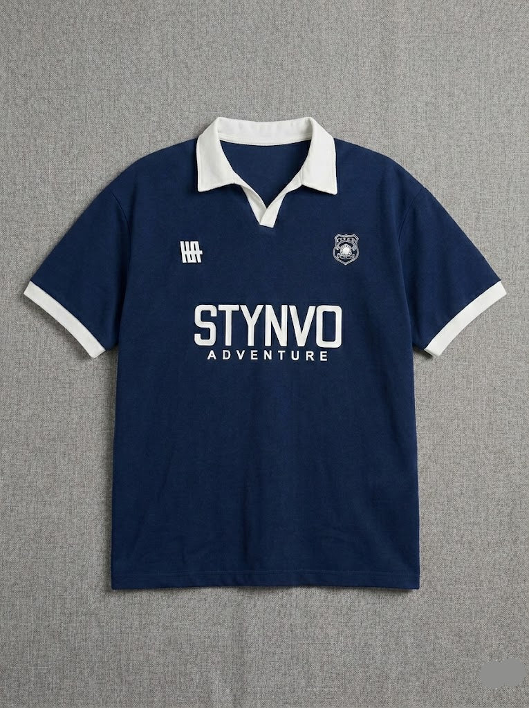 Signature Print Johnny Polo - Navy Blue