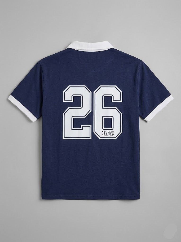 Signature Print Johnny Polo - Navy Blue