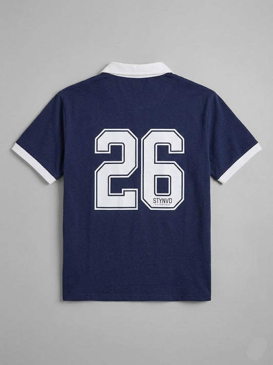 Signature Print Johnny Polo - Navy Blue