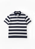 OLD MONEY STRIPE POLO - Navy