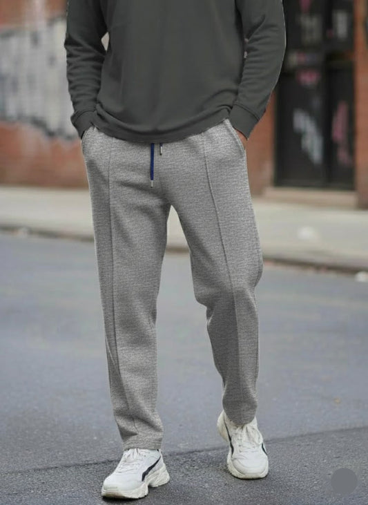 Fleece Straight Stripe Trouser - GREY